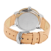 ORW 1001 Unisex Uhr mit Holzring aus Ahornholz und Oeko-Lederband von JACQUES FAREL hayfield und einem Durchmesser von 38 mm
