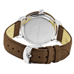 ORW 1002 Unisex Uhr mit Holzring aus Walnussholz und Oeko-Lederband von JACQUES FAREL hayfield und einem Durchmesser von 38 mm